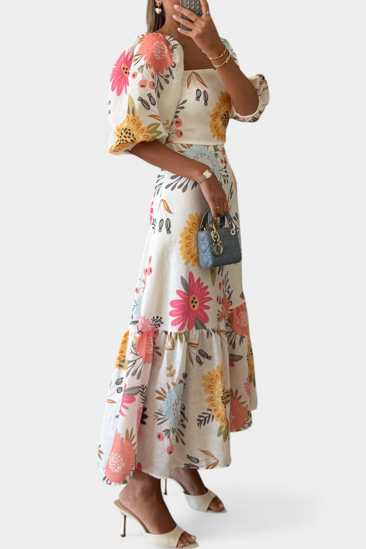 Vestido midi floral | Kacey