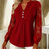 Camisa elegante de encaje con detalles refinados