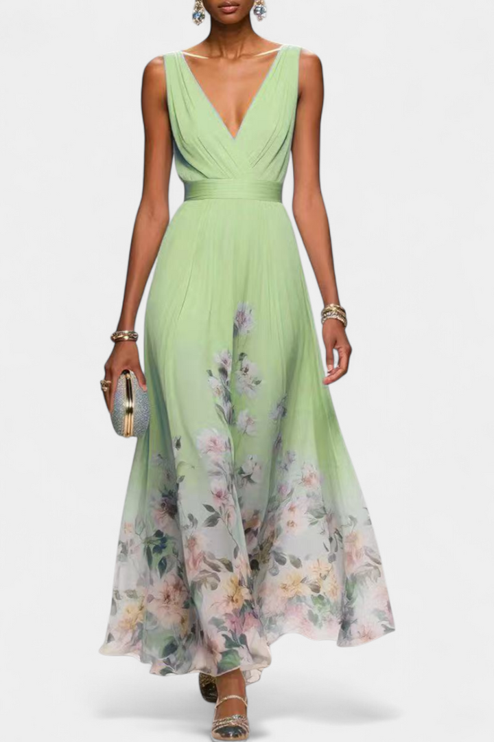 Vestido largo floral | Sauline