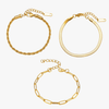 Esential | Conjunto de pulseras chapadas en oro de 18 quilates
