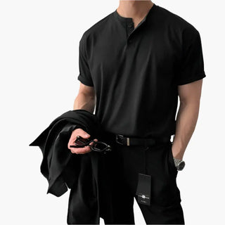 Modern Buttoned Collar Knit Polo
