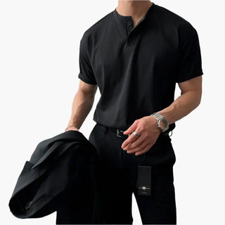 Modern Buttoned Collar Knit Polo