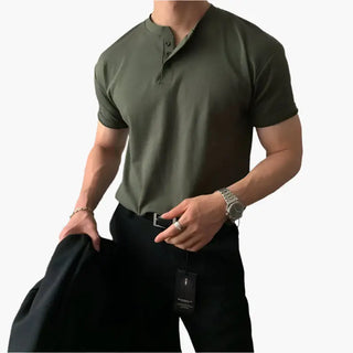 Modern Buttoned Collar Knit Polo