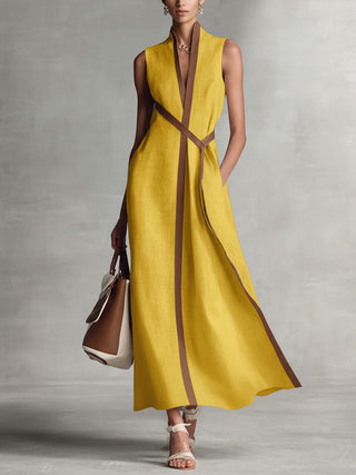 Vestido sin mangas para mujer, casual y holgado, con cuello alto.