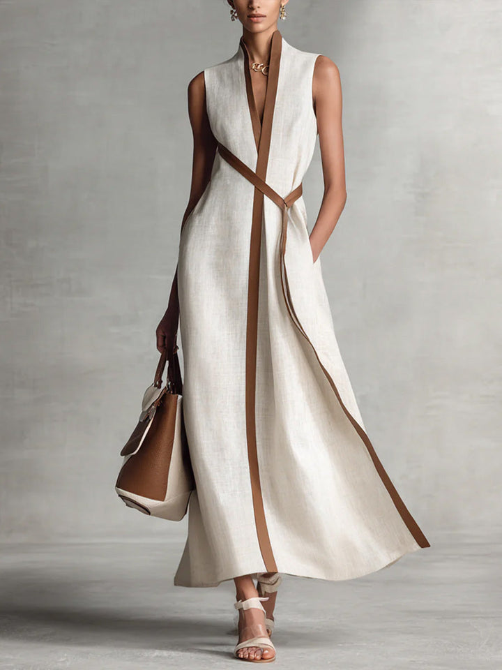Vestido sin mangas para mujer, casual y holgado, con cuello alto.