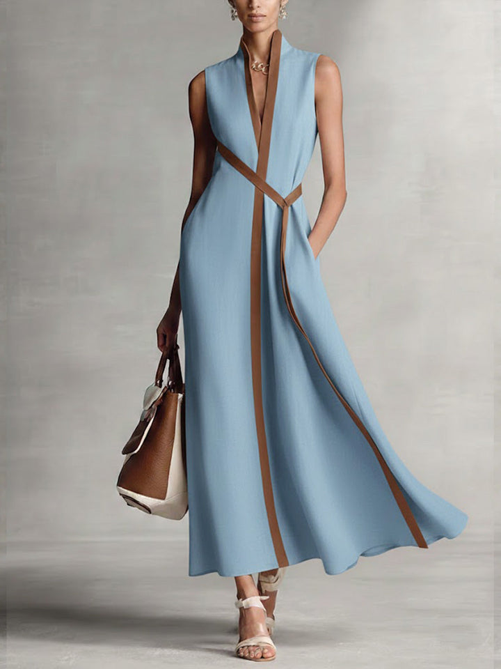 Vestido sin mangas para mujer, casual y holgado, con cuello alto.
