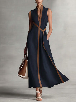 Vestido sin mangas para mujer, casual y holgado, con cuello alto.