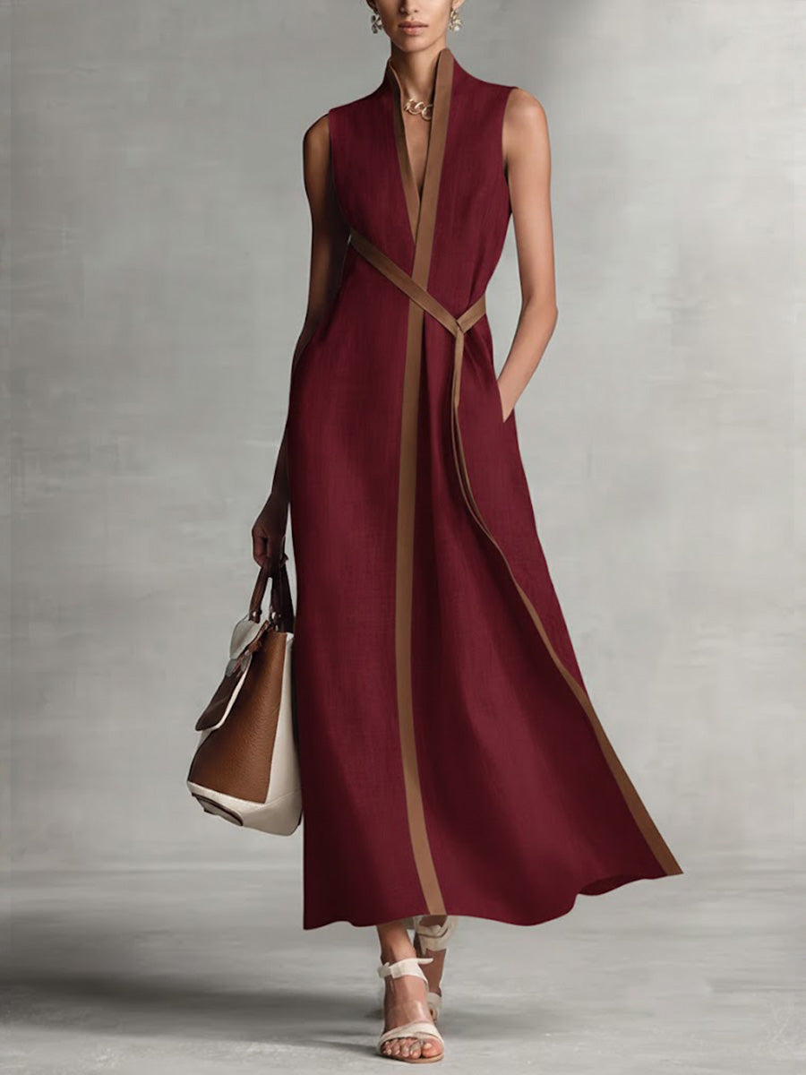 Vestido sin mangas para mujer, casual y holgado, con cuello alto.