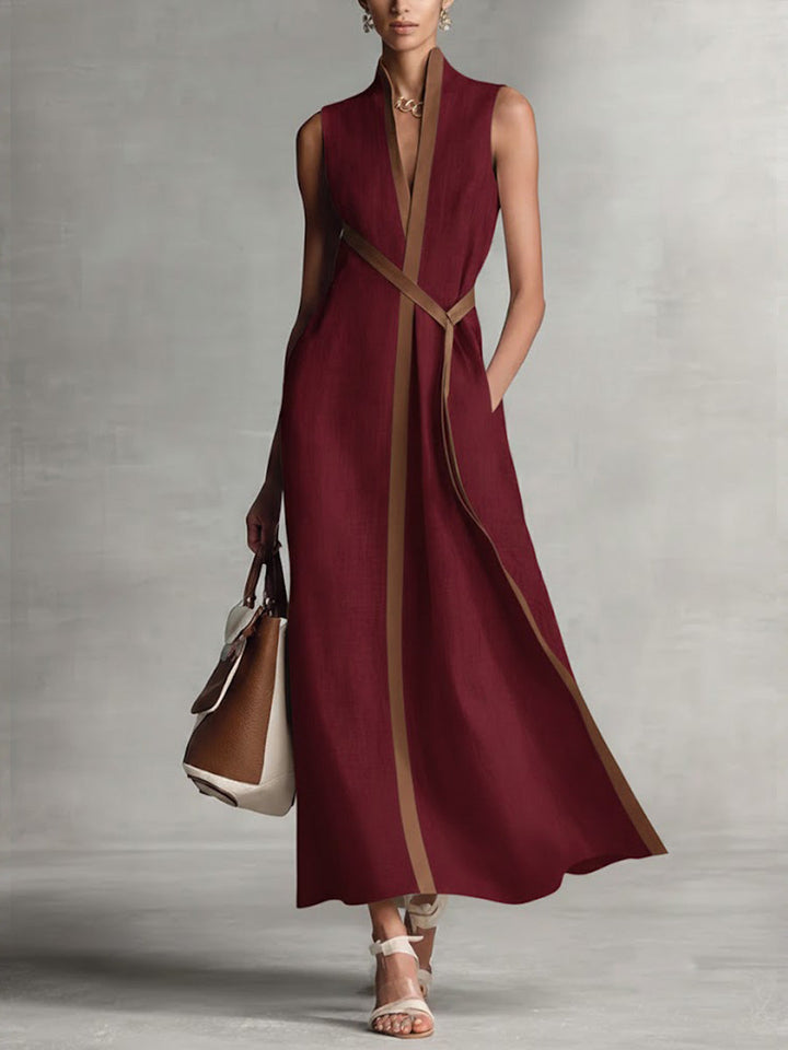 Vestido sin mangas para mujer, casual y holgado, con cuello alto.