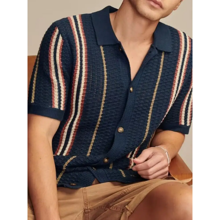 Camisa de Punto a Rayas | Retro