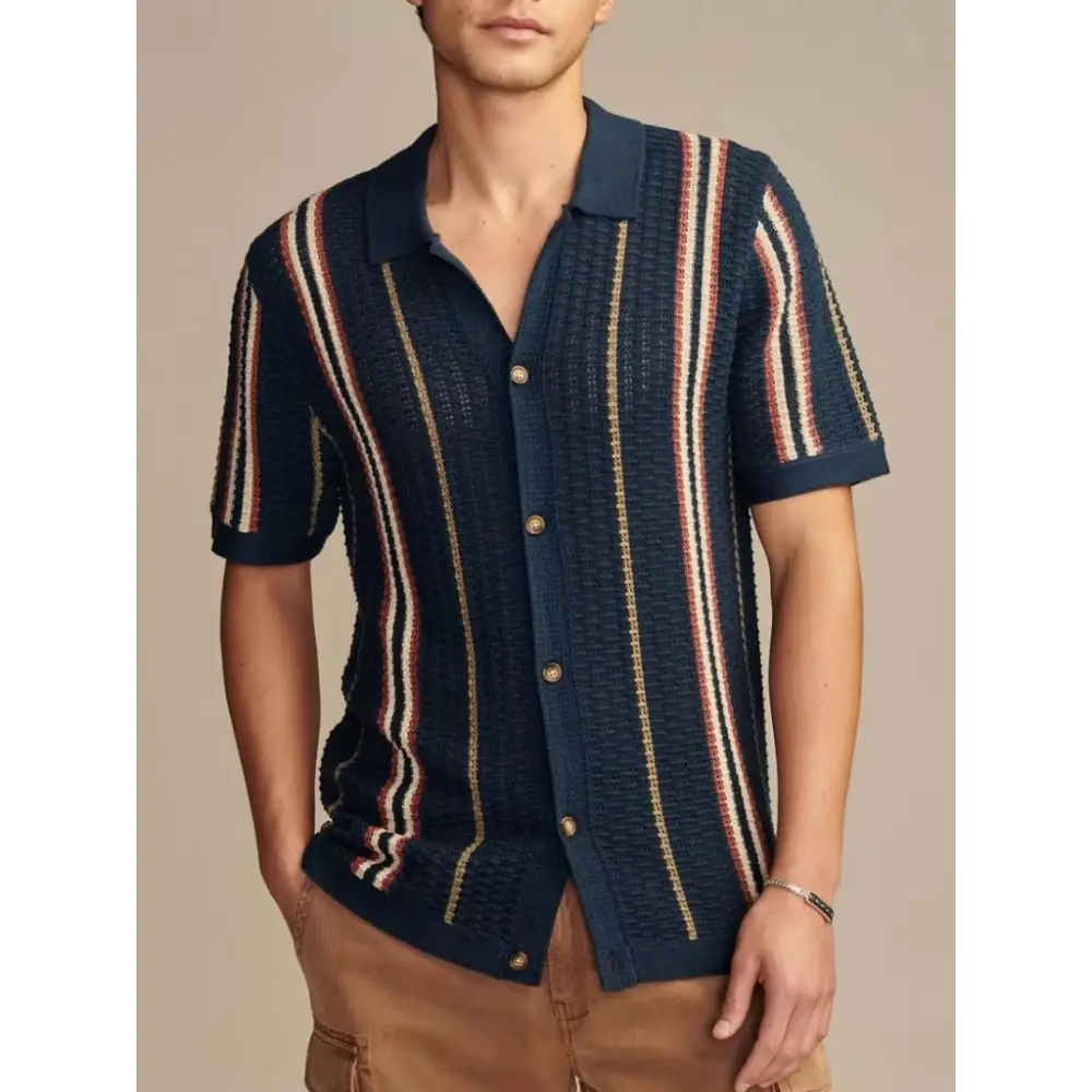 Camisa de Punto a Rayas | Retro