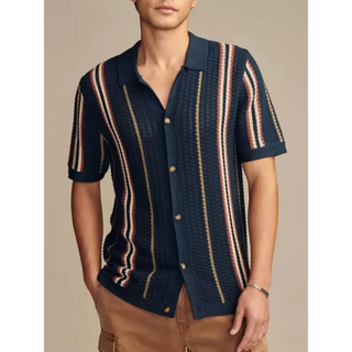 Camisa de Punto a Rayas | Retro