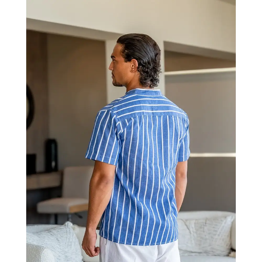 Camisa de Lino a Rayas | Santorini
