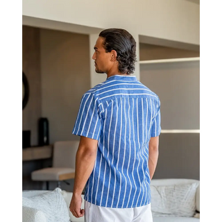 Camisa de Lino a Rayas | Santorini