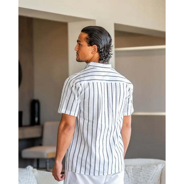 Camisa de Lino a Rayas | Santorini
