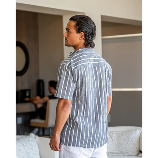 Camisa de Lino a Rayas | Santorini