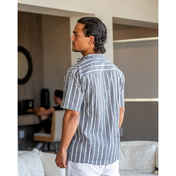 Camisa de Lino a Rayas | Santorini