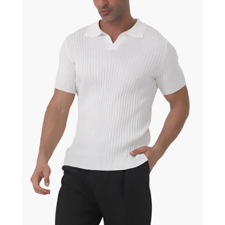 Slim Fit Ribbed Cotton Polo