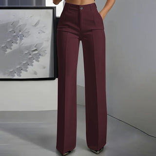 Pantalones de traje de mujer con cintura alta