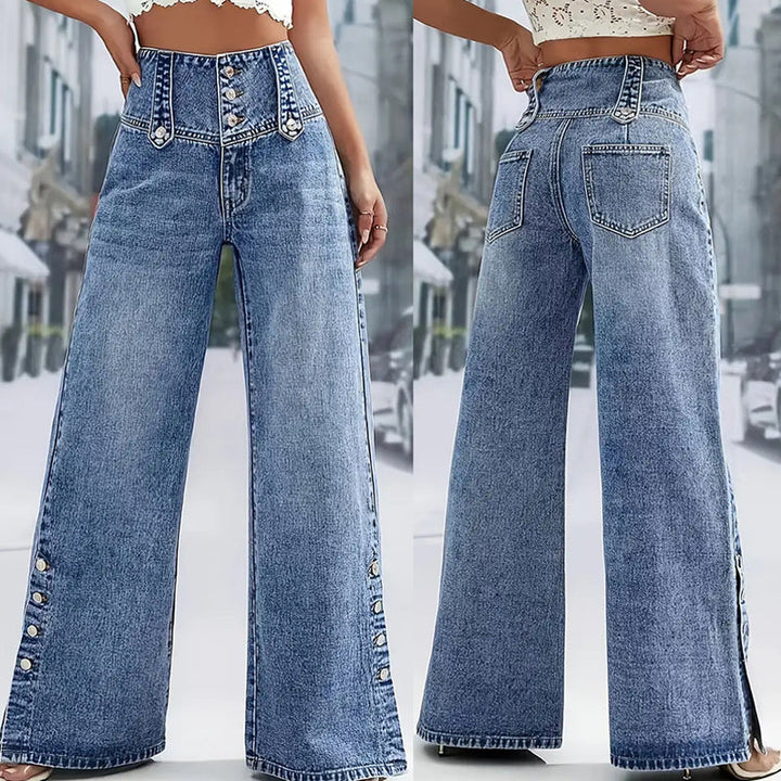 Aveline™ | Jeans de tiro alto y pierna ancha