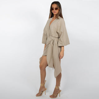 Vestido envolvente con escote en V para mujer