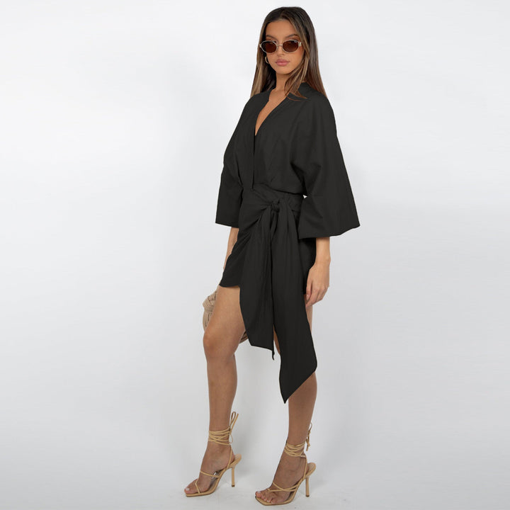 Vestido envolvente con escote en V para mujer