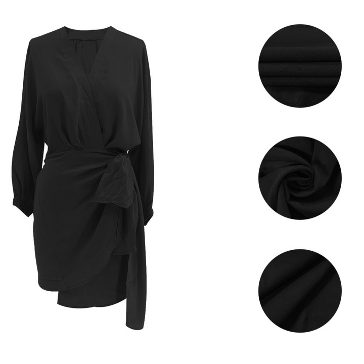 Vestido envolvente con escote en V para mujer