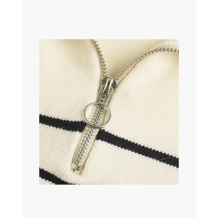 Jersey de Media Cremallera a Rayas | Belgravia