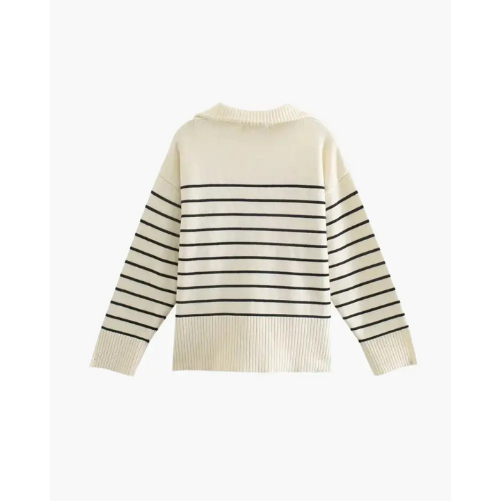 Jersey de Media Cremallera a Rayas | Belgravia