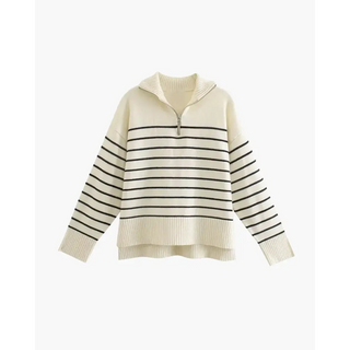 Jersey de Media Cremallera a Rayas | Belgravia