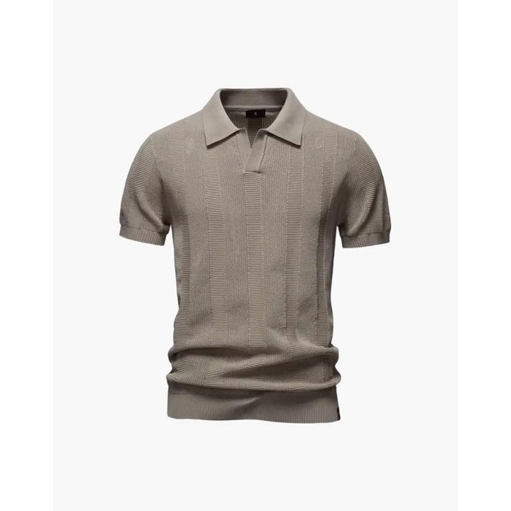 Textured Knit Polo Shirt