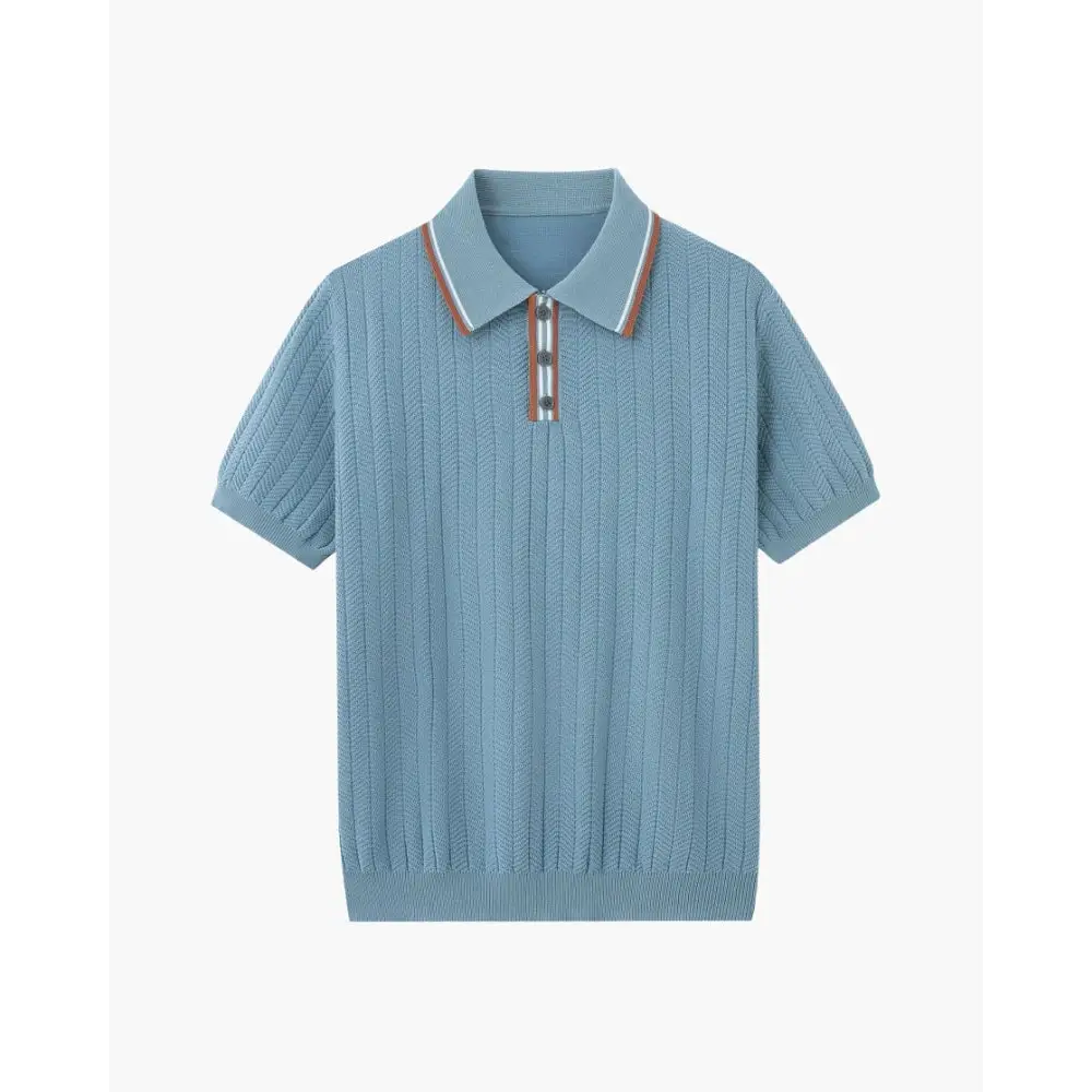 Textured Knit Polo Shirt