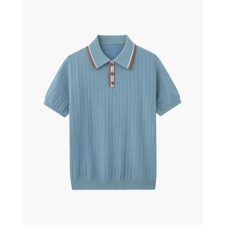 Textured Knit Polo Shirt