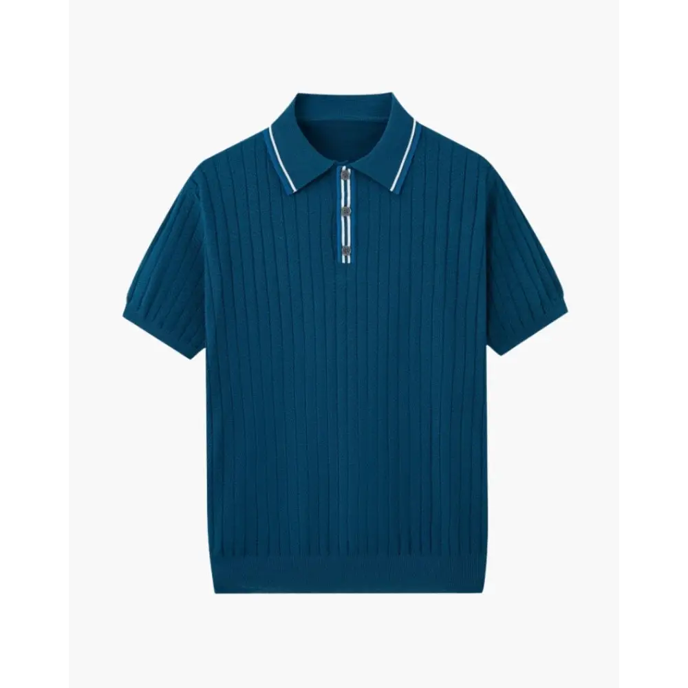 Textured Knit Polo Shirt
