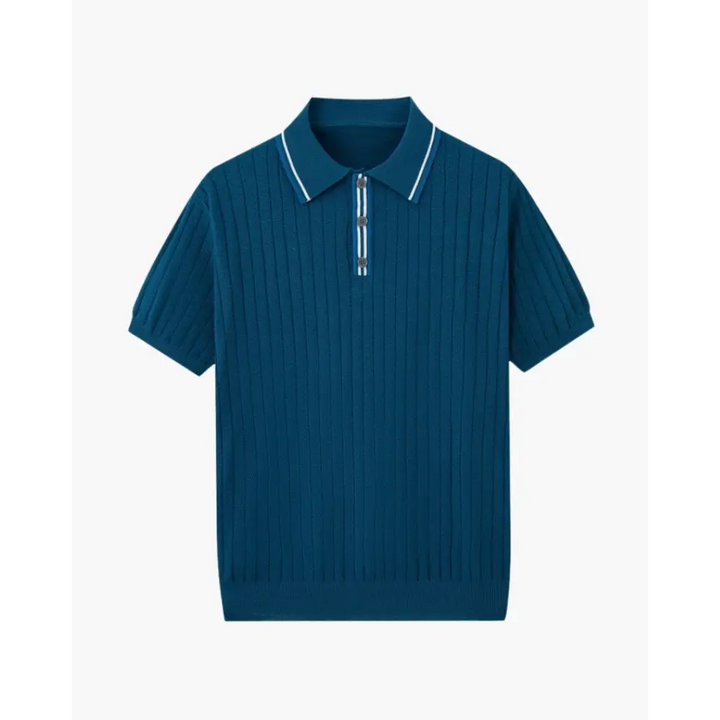 Textured Knit Polo Shirt