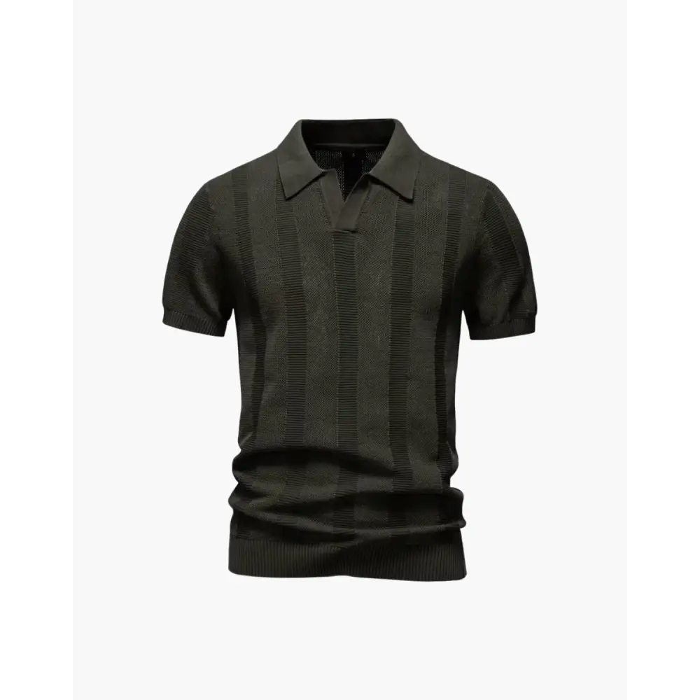 Textured Knit Polo Shirt