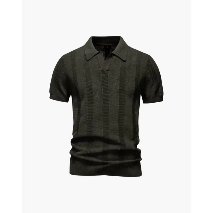 Textured Knit Polo Shirt