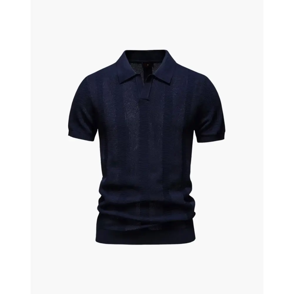 Textured Knit Polo Shirt