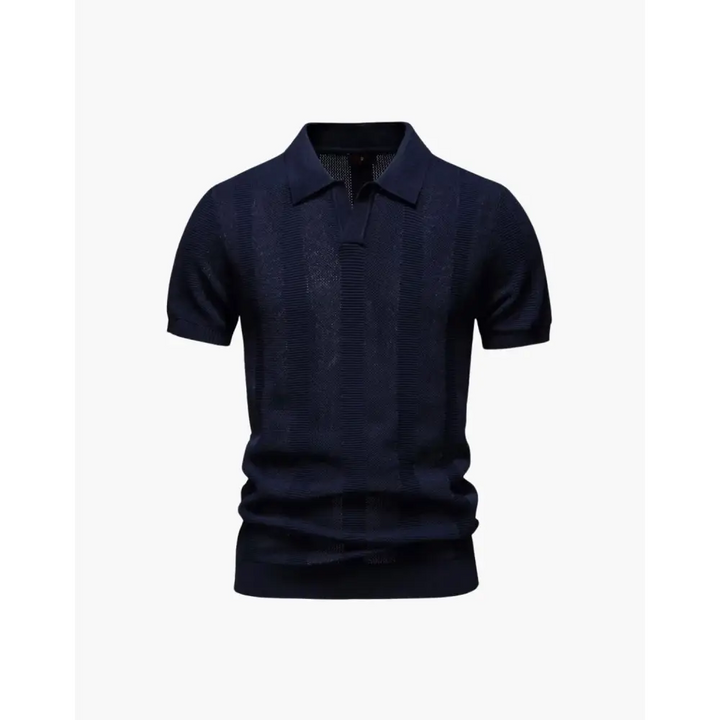 Textured Knit Polo Shirt