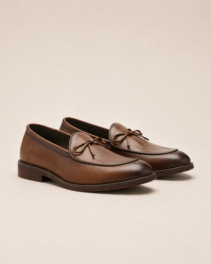 Timeless Bow Tie Leather Loafers