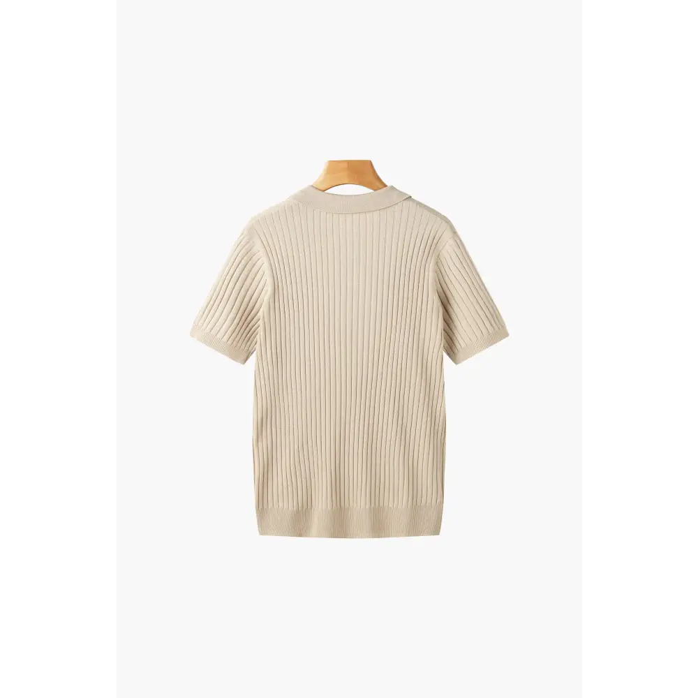 Polo Acanalado Cuello V | Capri