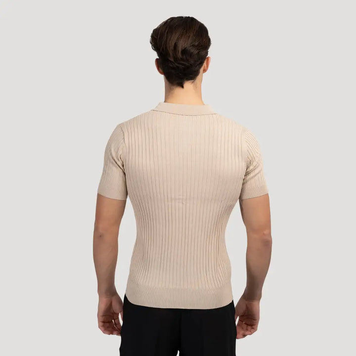 Polo Acanalado Cuello V | Capri