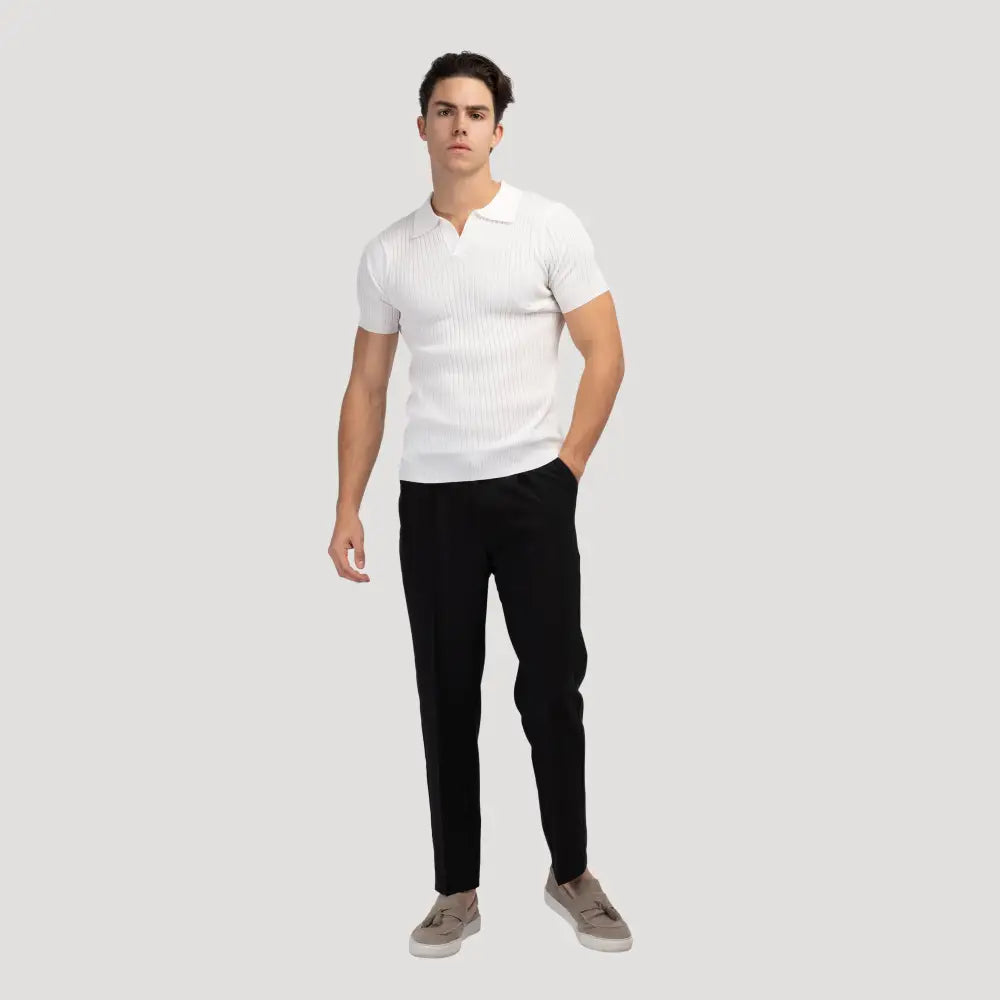 Polo Acanalado Cuello V | Capri