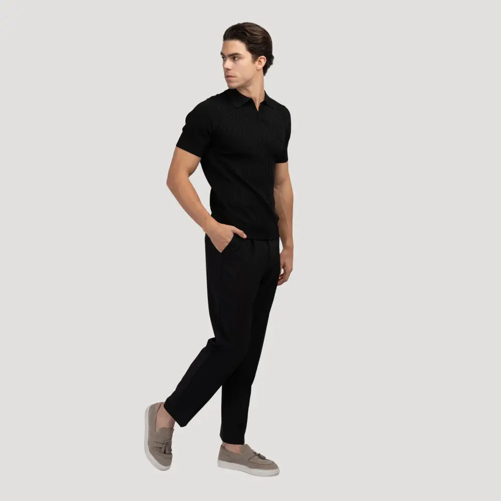 Polo Acanalado Cuello V | Capri