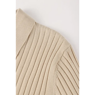 Polo Acanalado Cuello V | Capri