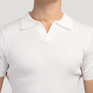 Polo Acanalado Cuello V | Capri
