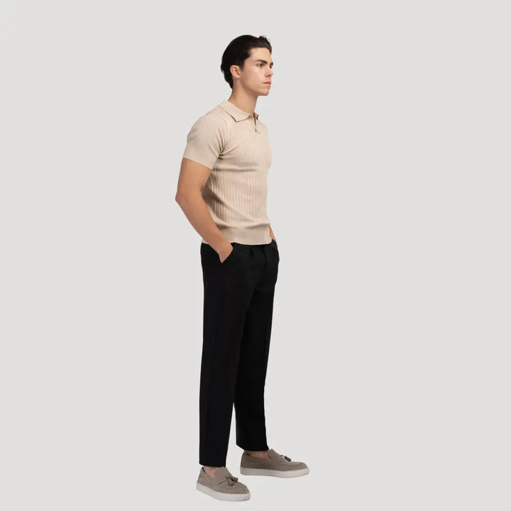 Polo Acanalado Cuello V | Capri