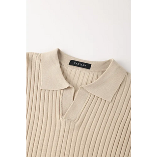 Polo Acanalado Cuello V | Capri
