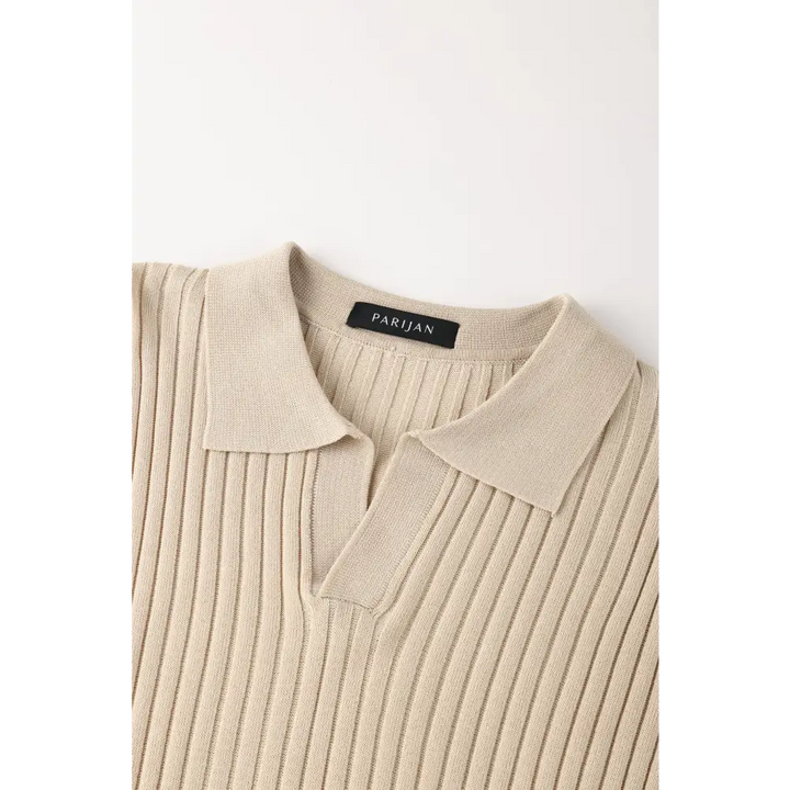 Polo Acanalado Cuello V | Capri