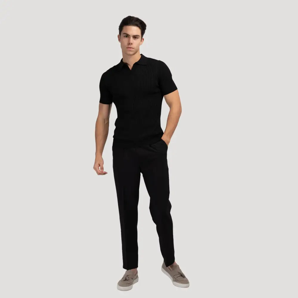 Polo Acanalado Cuello V | Capri
